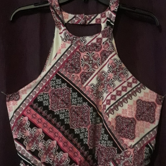 NWOT PINK MULTI COLORED STRAPLESS MAXI DRESS - Picture 3 of 4